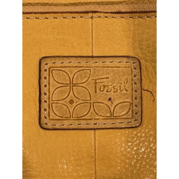 Fossil Crossbody Purse Bag Shoulder Tote Leather Hide Adjustable Strap Zipper - Picture 2 of 16